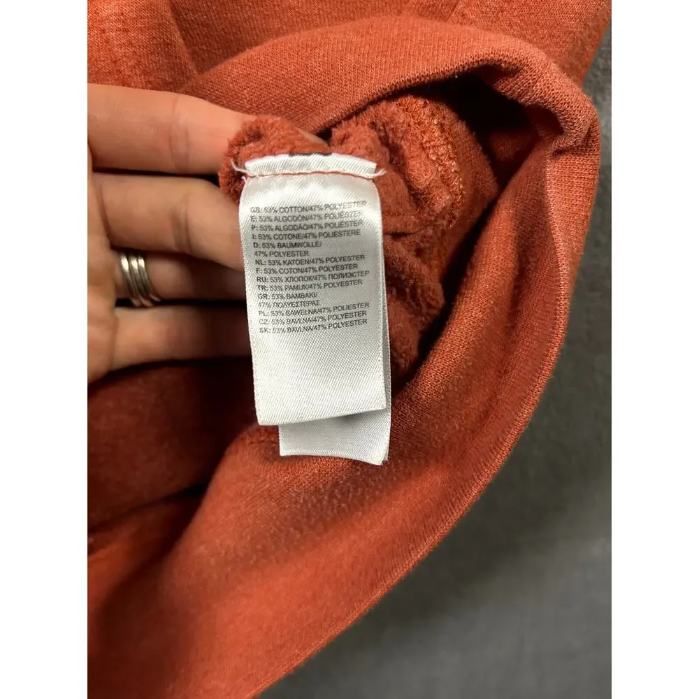 The North Face Hoodie Men's Orange Cotton‎ Logo Pullover Kangaroo Pocket Size L